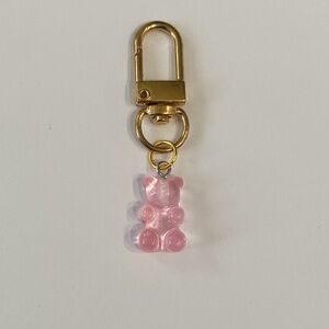 Pink Gummy Bear Gold Bag Charm